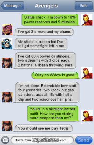 Black Widow Text from Superheroes